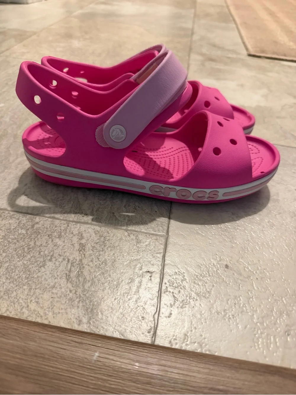 Crocs Kids' Pink Classic Sandal - Size 3